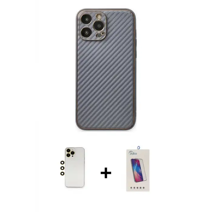 ieg™ iPhone 13 Pro Max Kılıf Ahenk Işık - Siyah Joko 5D Cam + Shine Kamera Lens - GD