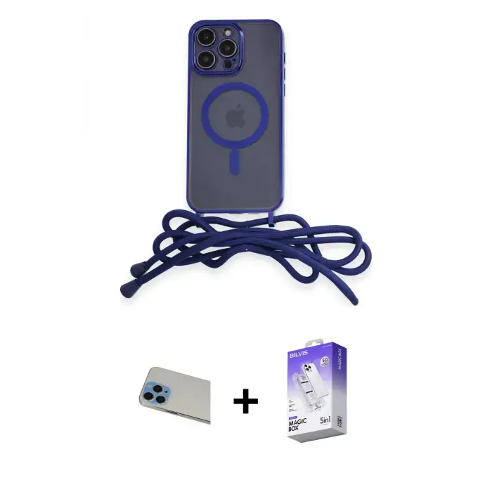 ieg™ iPhone 13 Pro Max Kılıf Eksen Özel Seri - Siyah Bilvis 5in1 3D Magic Cam Ekran Koruyucu + Rainbow Kamera Lens Koruma Cam - MI