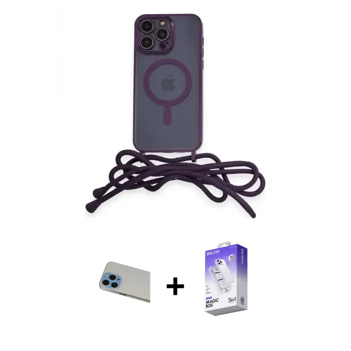 ieg™ iPhone 13 Pro Max Kılıf Eksen Özel Seri - Siyah Bilvis 5in1 3D Magic Cam Ekran Koruyucu + Rainbow Kamera Lens Koruma Cam - MI