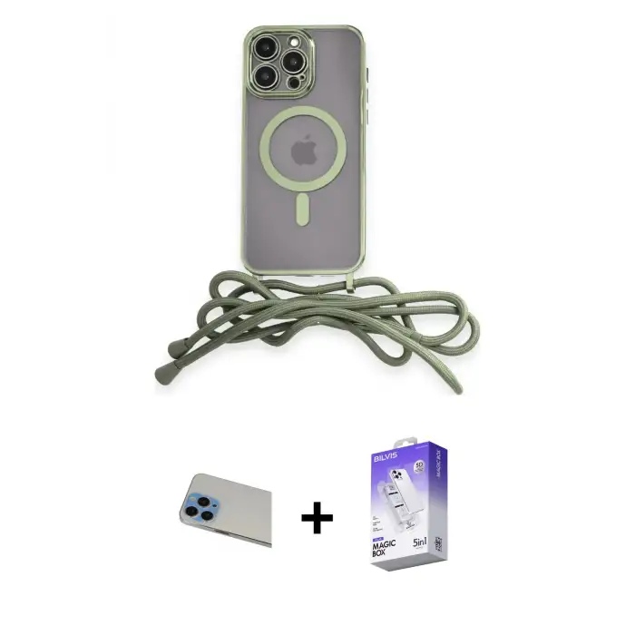ieg™ iPhone 13 Pro Max Kılıf Eksen Özel Seri - Siyah Bilvis 5in1 3D Magic Cam Ekran Koruyucu + Rainbow Kamera Lens Koruma Cam - MI
