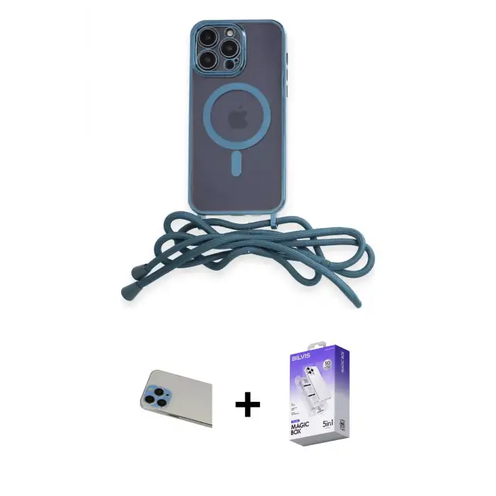 ieg™ iPhone 13 Pro Max Kılıf Eksen Özel Seri - Siyah Bilvis 5in1 3D Magic Cam Ekran Koruyucu + Rainbow Kamera Lens Koruma Cam - MI