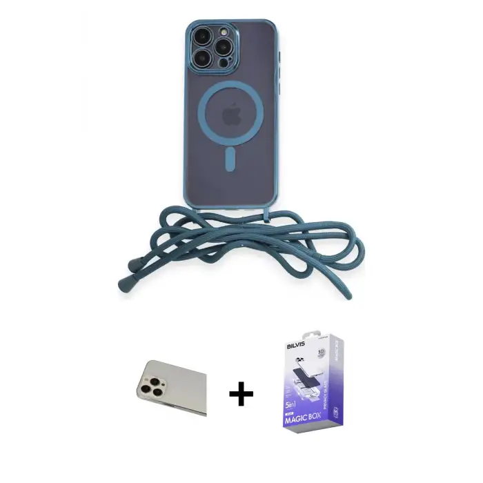 ieg™ iPhone 13 Pro Max Kılıf Eksen Özel Seri - Siyah Bilvis 5in1 5D Magic Hayalet Cam Ekran Koruyucu + Rainbow Kamera Lens Koruma Cam - REGD