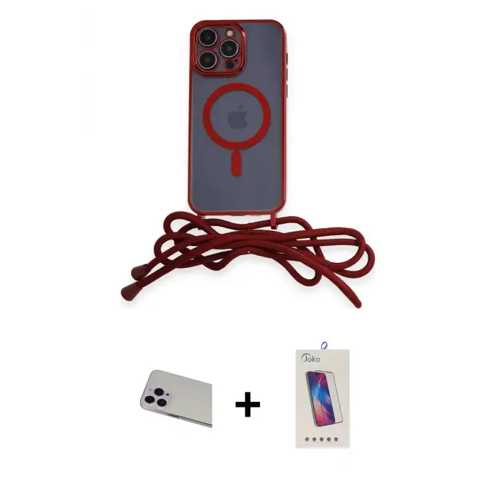 ieg™ iPhone 13 Pro Max Kılıf Eksen Özel Seri - Siyah Joko 5D Cam + Rainbow Kamera Lens Koruma Cam - MR