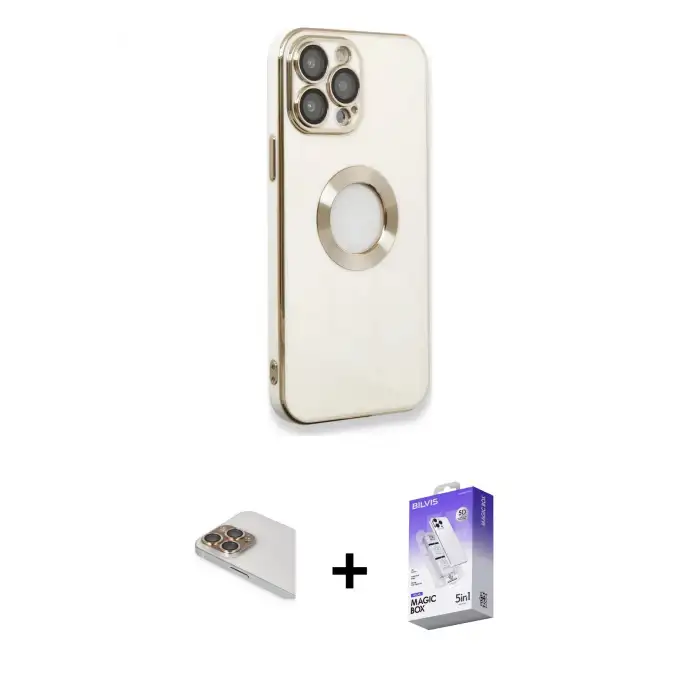 ieg™ iPhone 13 Pro Max Kılıf İz Form Serisi - Siyah Bilvis 5in1 3D Magic Cam Ekran Koruyucu + Pers Alüminyum Kamera Lens - GD