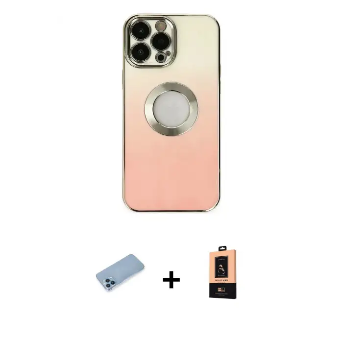 ieg™ iPhone 13 Pro Max Kılıf Kutup Yansıma Özel Seri - Şeffaf Maxco Cam Ekran Koruyucu + Shine Kamera Lens Koruma Cam - MI