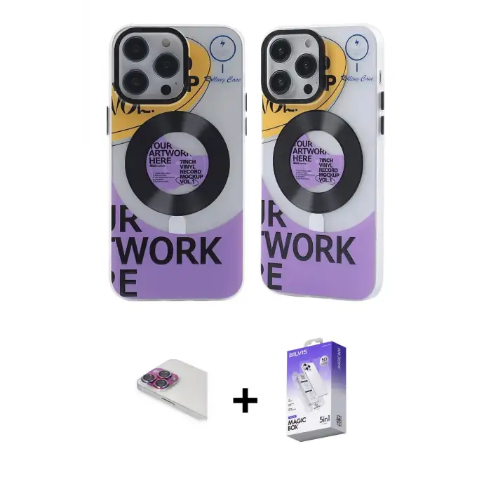 ieg™ iPhone 13 Pro Max Kılıf Nova Doku Koleksiyonu - Siyah Bilvis 5in1 3D Magic Cam Ekran Koruyucu + Pers Alüminyum Kamera Lens - GI