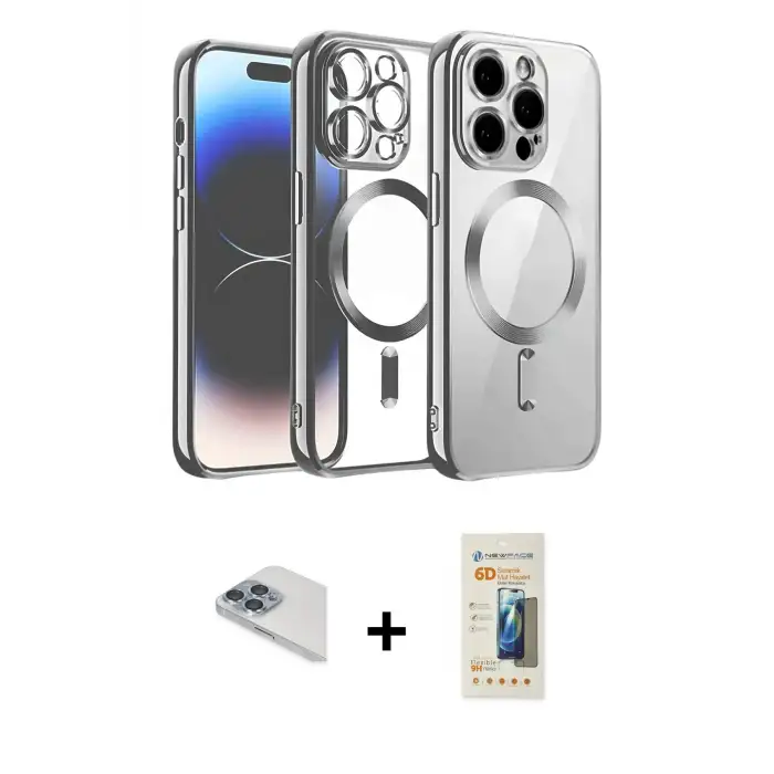 ieg™ iPhone 13 Pro Max Kılıf Nova Işık Özel Seri - Siyah 6D Mat Seramik Hayalet Nano Ekran Koruyucu + Pers Alüminyum Kamera Lens - SABE