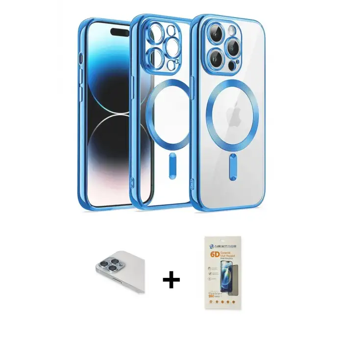 ieg™ iPhone 13 Pro Max Kılıf Nova Işık Özel Seri - Siyah 6D Mat Seramik Hayalet Nano Ekran Koruyucu + Pers Alüminyum Kamera Lens - SABE