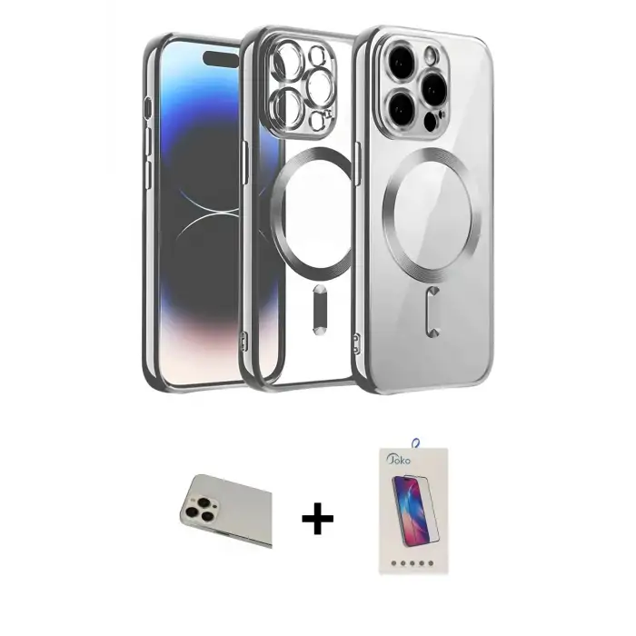 ieg™ iPhone 13 Pro Max Kılıf Nova Işık Özel Seri - Siyah Joko 5D Cam + Rainbow Kamera Lens Koruma Cam - REGD