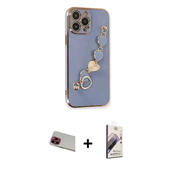 ieg™ iPhone 13 Pro Max Kılıf Nova Işık Prime - Siyah Bilvis 3D Mat Cam Ekran Koruyucu + Rainbow Kamera Lens Koruma Cam - KI