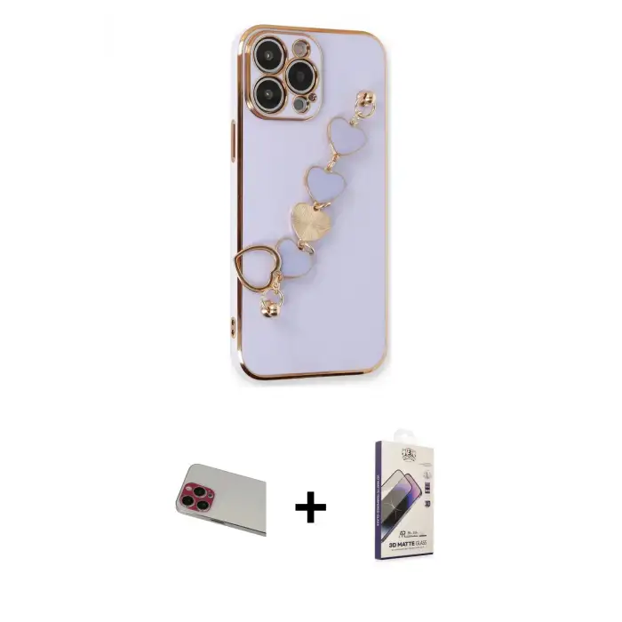 ieg™ iPhone 13 Pro Max Kılıf Nova Işık Prime - Siyah Bilvis 3D Mat Cam Ekran Koruyucu + Rainbow Kamera Lens Koruma Cam - KI
