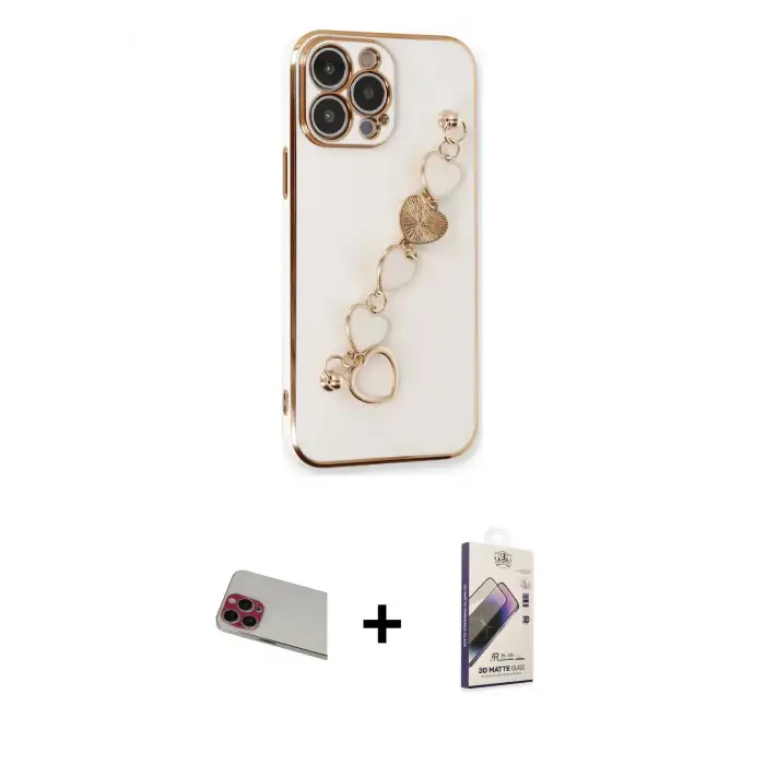 ieg™ iPhone 13 Pro Max Kılıf Nova Işık Prime - Siyah Bilvis 3D Mat Cam Ekran Koruyucu + Rainbow Kamera Lens Koruma Cam - KI