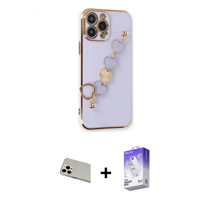 ieg™ iPhone 13 Pro Max Kılıf Nova Işık Prime - Siyah Bilvis 5in1 3D Magic Cam Ekran Koruyucu + Rainbow Kamera Lens Koruma Cam - BZ