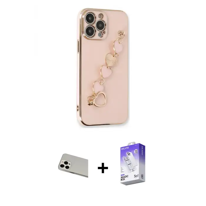 ieg™ iPhone 13 Pro Max Kılıf Nova Işık Prime - Siyah Bilvis 5in1 3D Magic Cam Ekran Koruyucu + Rainbow Kamera Lens Koruma Cam - BZ
