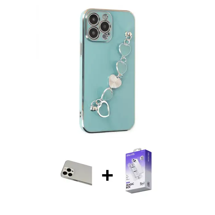 ieg™ iPhone 13 Pro Max Kılıf Nova Işık Prime - Siyah Bilvis 5in1 3D Magic Cam Ekran Koruyucu + Rainbow Kamera Lens Koruma Cam - BZ