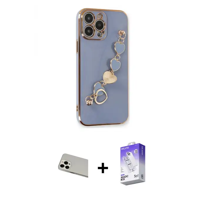 ieg™ iPhone 13 Pro Max Kılıf Nova Işık Prime - Siyah Bilvis 5in1 3D Magic Cam Ekran Koruyucu + Rainbow Kamera Lens Koruma Cam - BZ