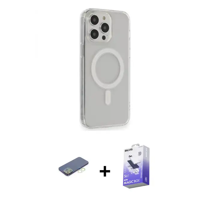 ieg™ iPhone 13 Pro Max Kılıf Pusula Çizgi Koleksiyonu - Siyah Bilvis 5in1 5D Magic Hayalet Cam Ekran Koruyucu + Renkli Kamera Lens Koruma Cam - YL