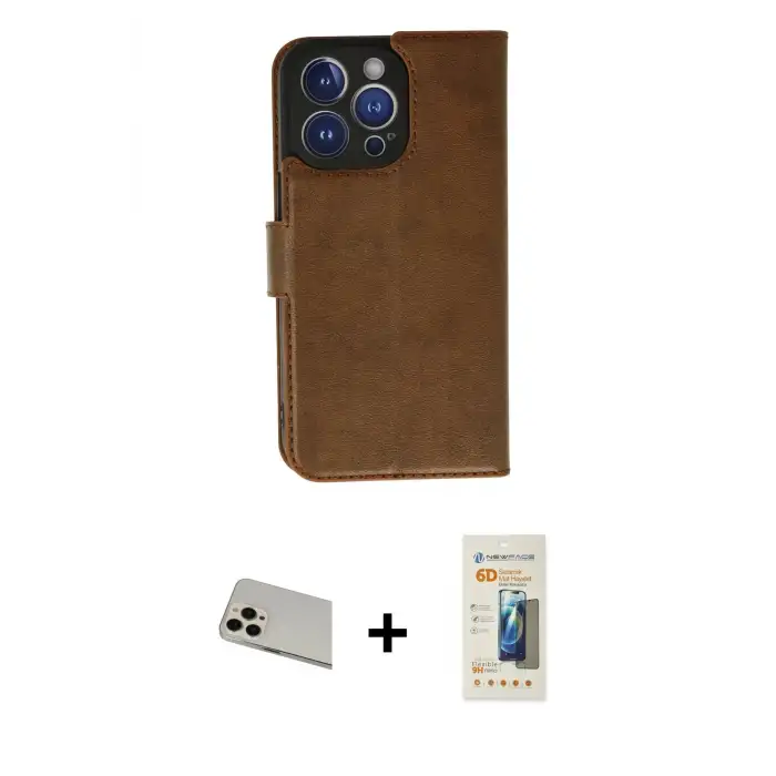 ieg™ iPhone 13 Pro Max Kılıf Siluet Işık Serisi - Siyah 6D Mat Seramik Hayalet Nano Ekran Koruyucu + Rainbow Kamera Lens Koruma Cam - REGD