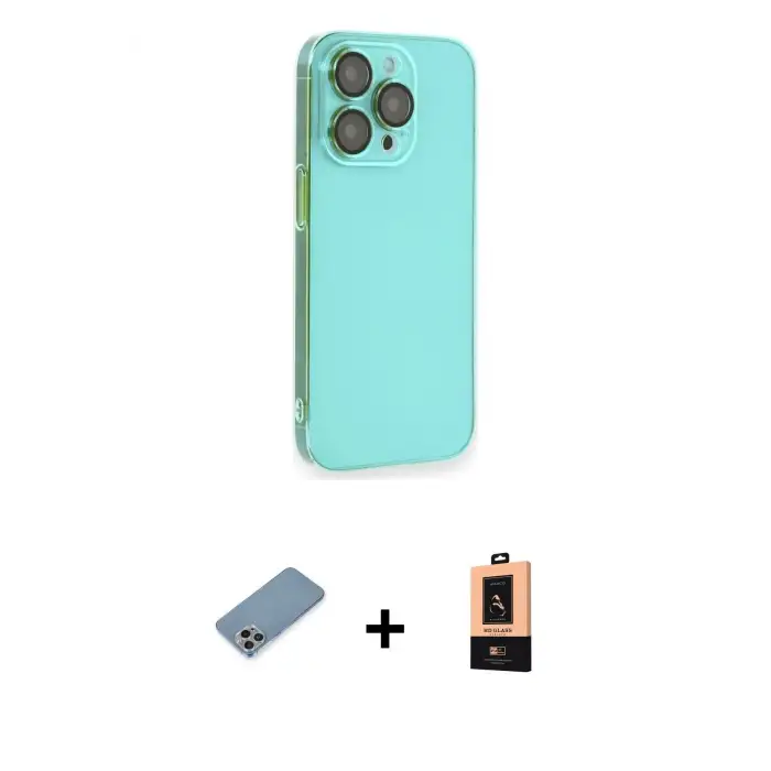ieg™ iPhone 13 Pro Max Kılıf Siluet Minimal Özel Seri - Şeffaf Maxco Cam Ekran Koruyucu + Shine Kamera Lens Koruma Cam - GI