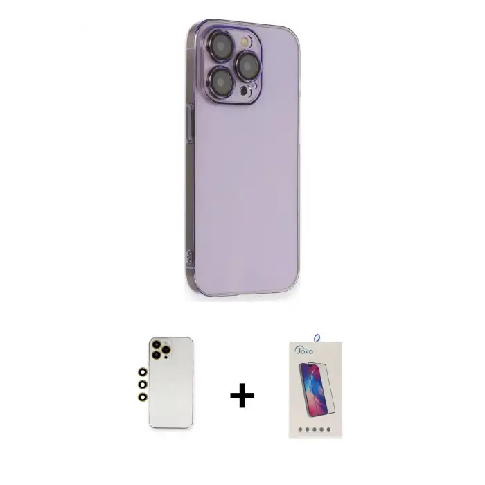 ieg™ iPhone 13 Pro Max Kılıf Siluet Minimal Özel Seri - Siyah Joko 5D Cam + Shine Kamera Lens - GD
