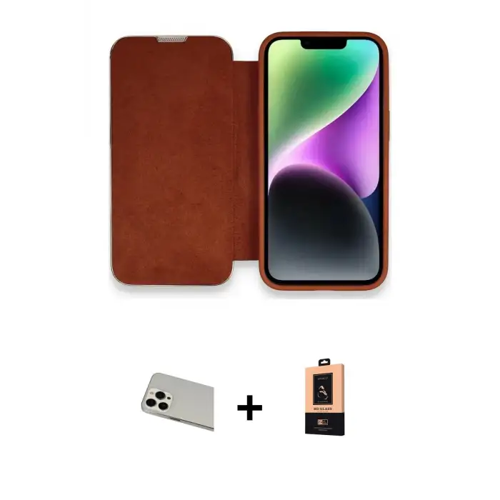 ieg™ iPhone 13 Pro Max Kılıf Siluet Minimal Serisi - Şeffaf Maxco Cam Ekran Koruyucu + Rainbow Kamera Lens Koruma Cam - BZ