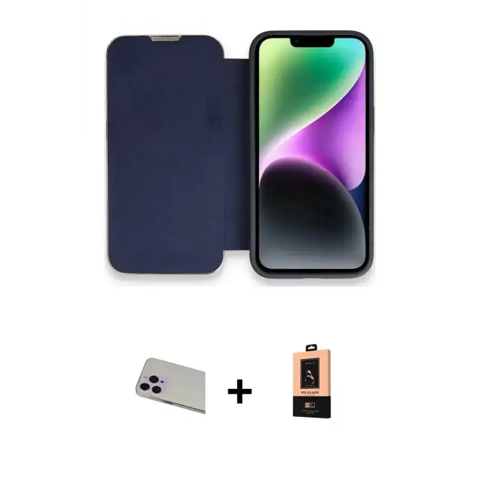 ieg™ iPhone 13 Pro Max Kılıf Siluet Minimal Serisi - Şeffaf Maxco Cam Ekran Koruyucu + Rainbow Kamera Lens Koruma Cam - MR