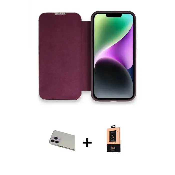 ieg™ iPhone 13 Pro Max Kılıf Siluet Minimal Serisi - Şeffaf Maxco Cam Ekran Koruyucu + Rainbow Kamera Lens Koruma Cam - MR