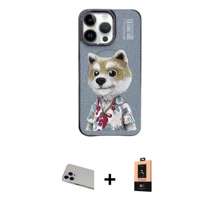 ieg™ iPhone 13 Pro Max Kılıf Siluet Modern Özel Seri - Şeffaf Maxco Cam Ekran Koruyucu + Rainbow Kamera Lens Koruma Cam - MR