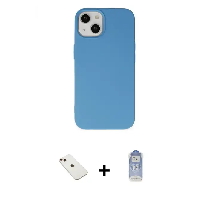 ieg™ iPhone 14 Kılıf Ahenk Serisi - Siyah Joko Magic 5D Cam + Diamond Kamera Lens - KI
