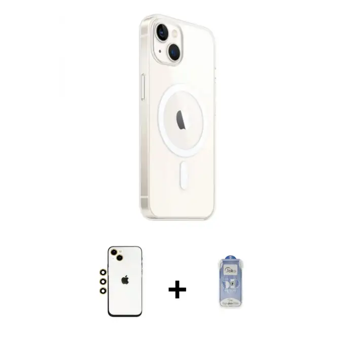 ieg™ iPhone 14 Kılıf Ahenk Yansıma Prime - Siyah Joko Magic 5D Cam + Shine Kamera Lens - GD
