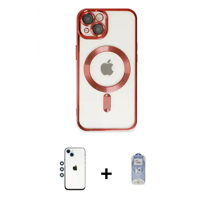 ieg™ iPhone 14 Kılıf Nova Işık Özel Seri - Siyah Joko Magic 5D Cam + Shine Kamera Lens - MI