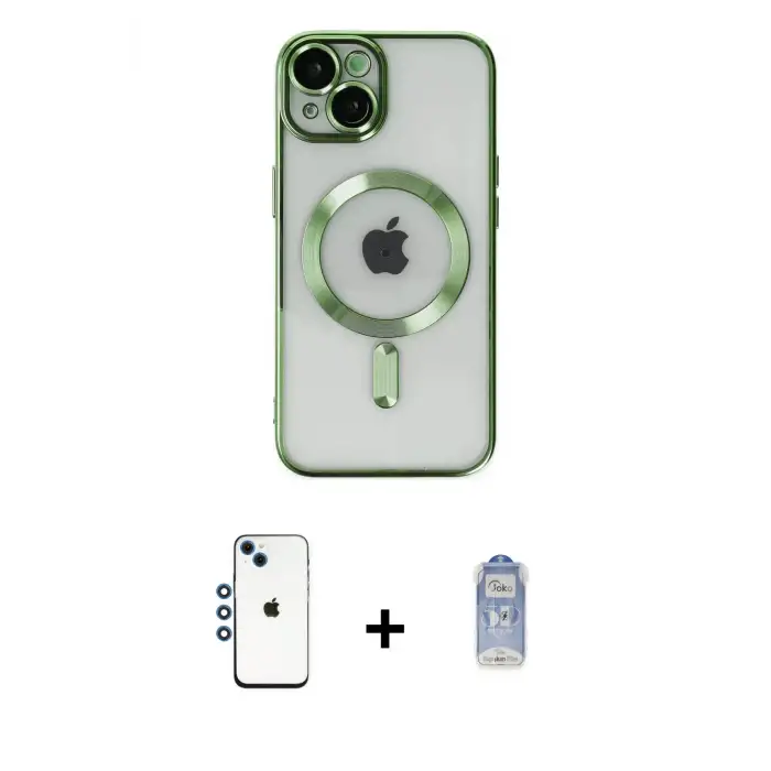 ieg™ iPhone 14 Kılıf Nova Işık Özel Seri - Siyah Joko Magic 5D Cam + Shine Kamera Lens - MI