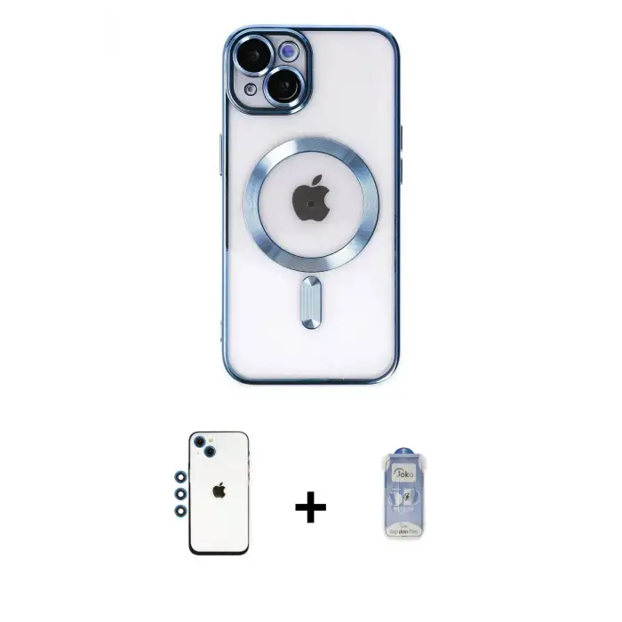 ieg™ iPhone 14 Kılıf Nova Işık Özel Seri - Siyah Joko Magic 5D Cam + Shine Kamera Lens - MI
