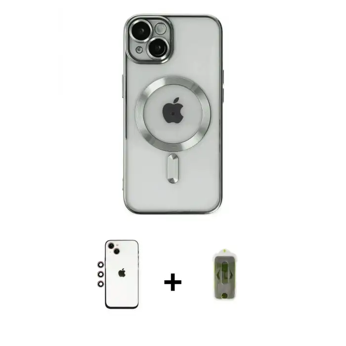 ieg™ iPhone 14 Kılıf Nova Işık Özel Seri - Siyah Joko Magic 5D Hayalet Cam + Shine Kamera Lens - GI