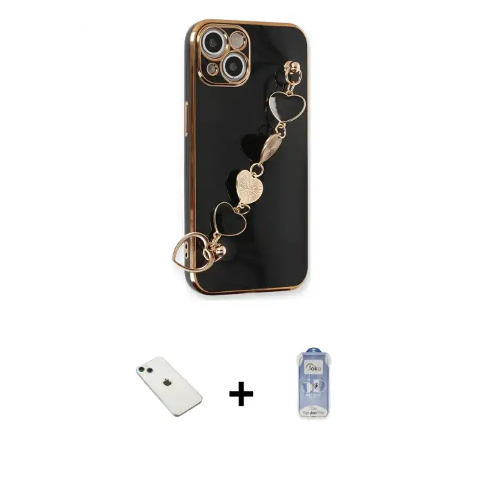 ieg™ iPhone 14 Kılıf Nova Işık Prime - Siyah Joko Magic 5D Cam + Diamond Kamera Lens - YL