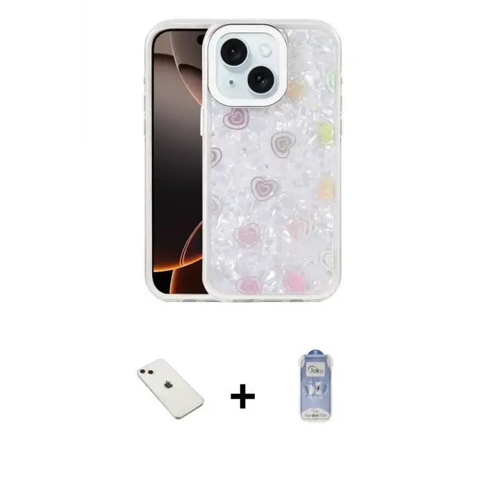 ieg™ iPhone 14 Kılıf Odak Prime - Siyah Joko Magic 5D Cam + Diamond Kamera Lens - PE