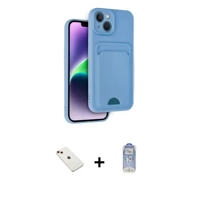 ieg™ iPhone 14 Kılıf Vadi Çizgi Prime - Siyah Joko Magic 5D Cam + Diamond Kamera Lens - KI