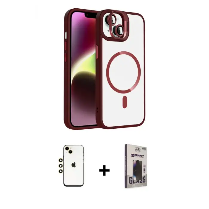 ieg™ iPhone 14 Kılıf Yadigar Asil Koleksiyonu - Siyah Bilvis Hayalet Cam Ekran Koruyucu + Shine Kamera Lens - GD