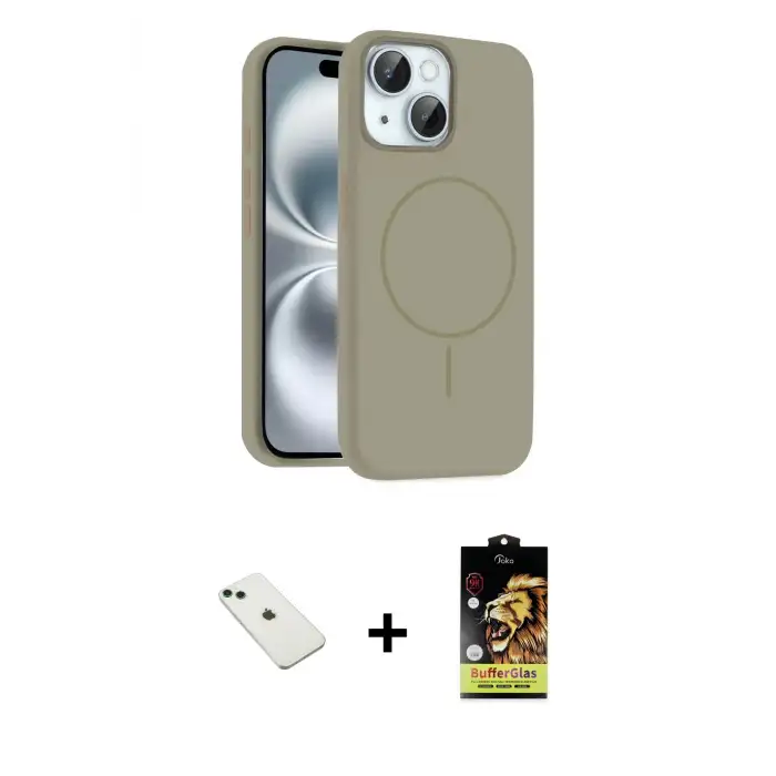 ieg™ iPhone 14 Kılıf Yankı Form Serisi - Siyah Buffer Cam Ekran Koruyucu + Diamond Kamera Lens - YL