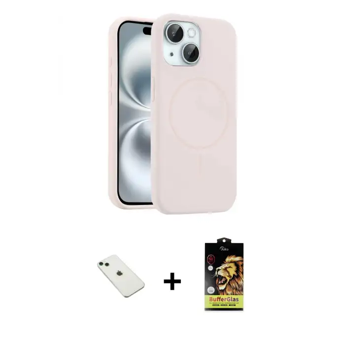 ieg™ iPhone 14 Kılıf Yankı Form Serisi - Siyah Buffer Cam Ekran Koruyucu + Diamond Kamera Lens - YL