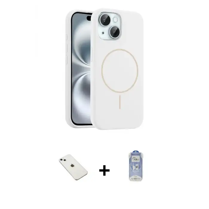 ieg™ iPhone 14 Kılıf Yankı Form Serisi - Siyah Joko Magic 5D Cam + Diamond Kamera Lens - SABE