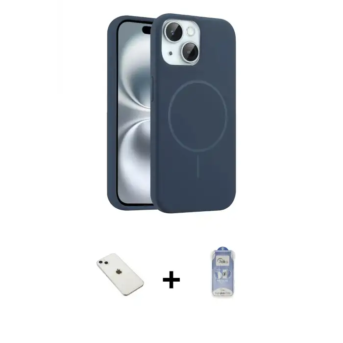 ieg™ iPhone 14 Kılıf Yankı Form Serisi - Siyah Joko Magic 5D Cam + Diamond Kamera Lens - SABE