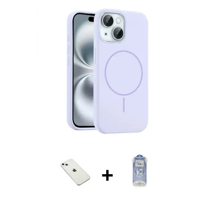 ieg™ iPhone 14 Kılıf Yankı Form Serisi - Siyah Joko Magic 5D Cam + Diamond Kamera Lens - SABE