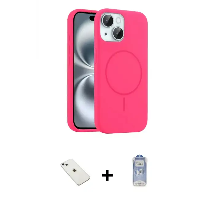 ieg™ iPhone 14 Kılıf Yankı Form Serisi - Siyah Joko Magic 5D Cam + Diamond Kamera Lens - SABE