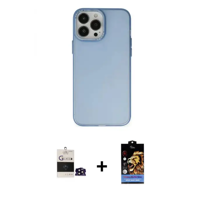 ieg™ iPhone 14 Pro Max Kılıf Ahenk Çizgi Prime - Siyah Buffer Hayalet Cam Ekran Koruyucu + Bilvis Titan Kamera Lens - SH