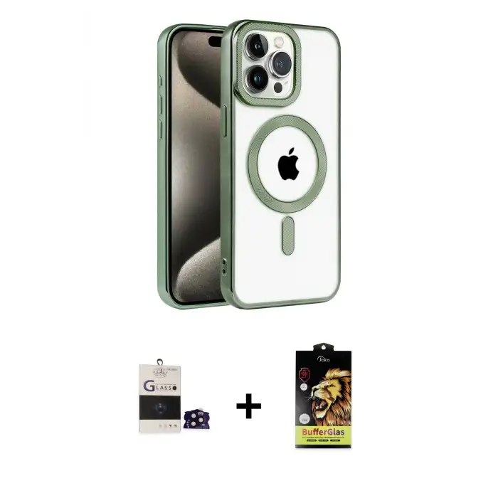 ieg™ iPhone 14 Pro Max Kılıf Eksen Form Koleksiyonu - Siyah Buffer Cam Ekran Koruyucu + Bilvis Titan Kamera Lens - SH