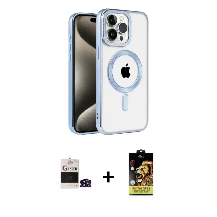 ieg™ iPhone 14 Pro Max Kılıf Eksen Form Koleksiyonu - Siyah Buffer Cam Ekran Koruyucu + Bilvis Titan Kamera Lens - DNMR