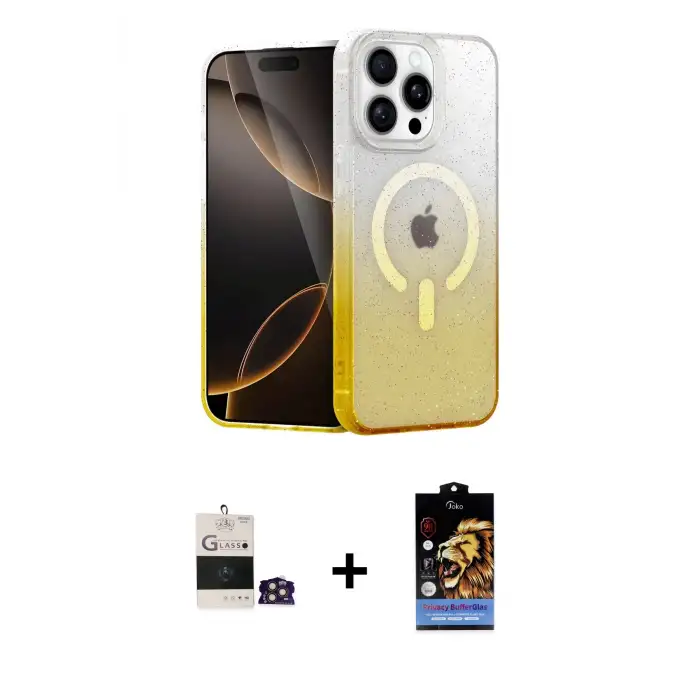 ieg™ iPhone 14 Pro Max Kılıf Eksen Minimal Özel Seri - Siyah Buffer Hayalet Cam Ekran Koruyucu + Bilvis Titan Kamera Lens - GD