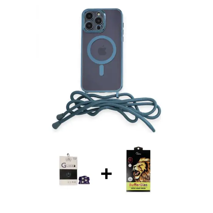 ieg™ iPhone 14 Pro Max Kılıf Eksen Özel Seri - Siyah Buffer Cam Ekran Koruyucu + Bilvis Titan Kamera Lens - GS