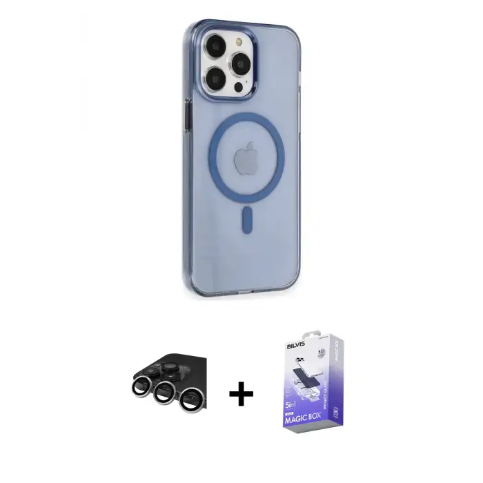 ieg™ iPhone 14 Pro Max Kılıf Kıvılcım Asil Özel Seri - Siyah Bilvis 5in1 5D Magic Hayalet Cam Ekran Koruyucu + Raze Metal Kamera Lens - GS
